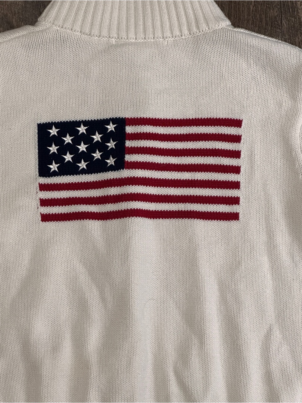 Brit.NY American Flag Women’s Full Zip 100% Cotton Sweater Americana USA - Picture 4 of 6